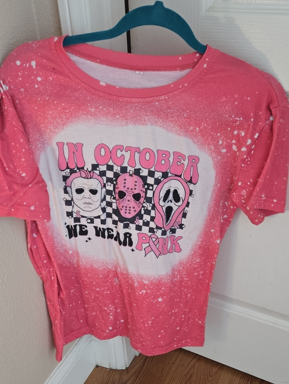 Womans Horror Themed Breast Cancer Awareness Shirt